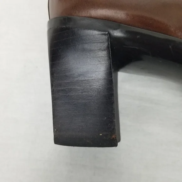 Antonio Melani brown leather ankle/chunky heel boots 9.5 M - Picture 9 of 13